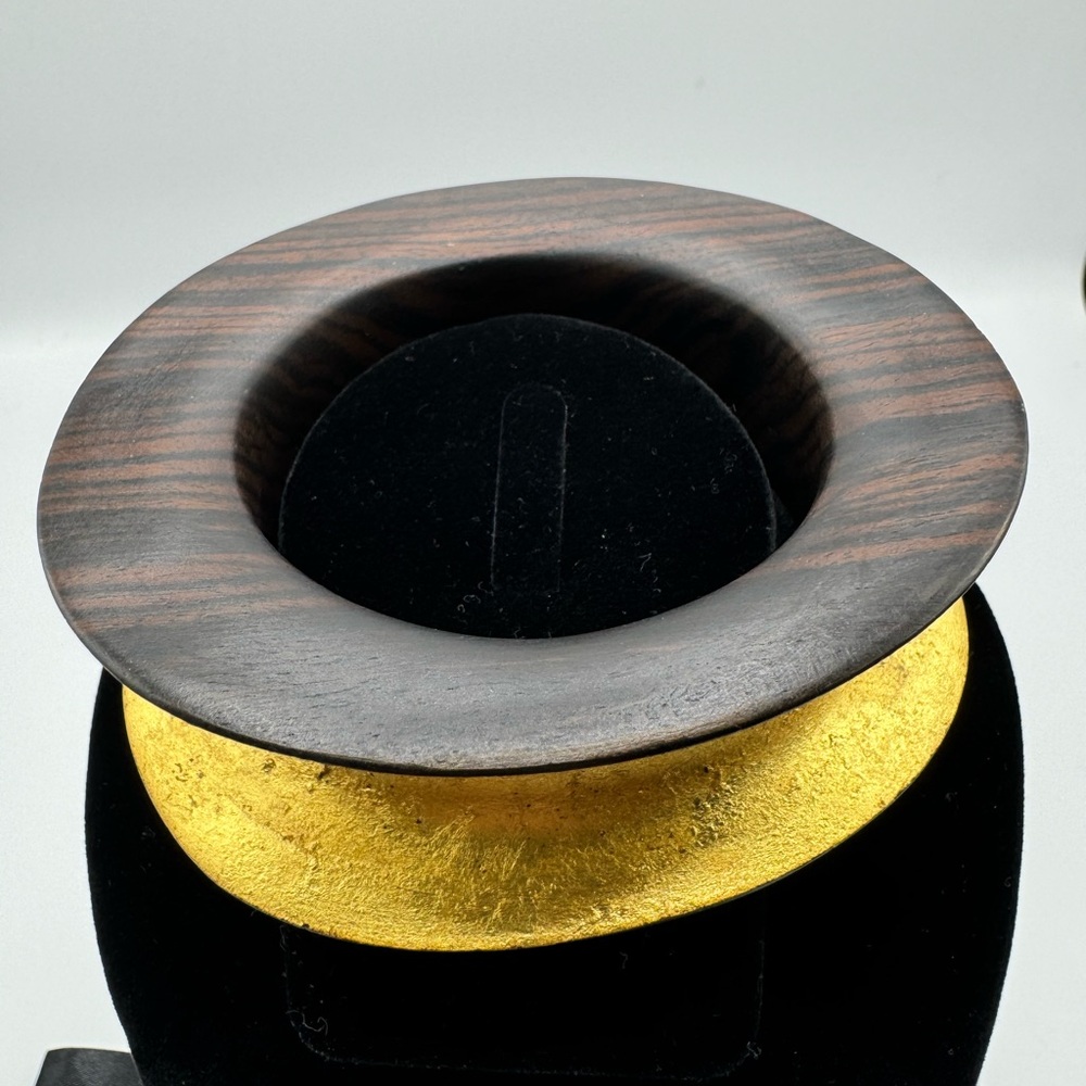 Monies Mahogany Wood and Gold Leaf Bracelet